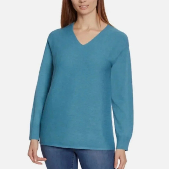 2/$30 Ella Moss Size Small Oversized Ribbed Sweater Teal Soft - Picture 1 of 8